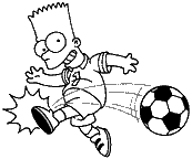 coloriage bart simpson joue au foot